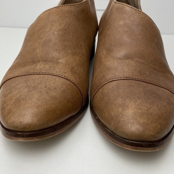Diba True D'Orsay Leather Loafers Flats Shoes Womens 7.5 Tobacco Brown Slip On - Picture 6 of 12